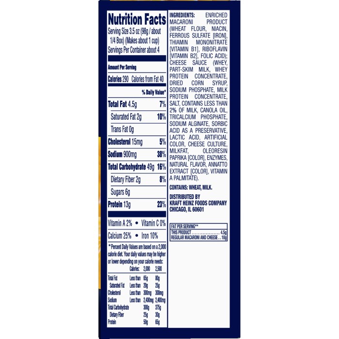 Cheese kraft macaroni nutrition label pasta veggie nearly deh flickr