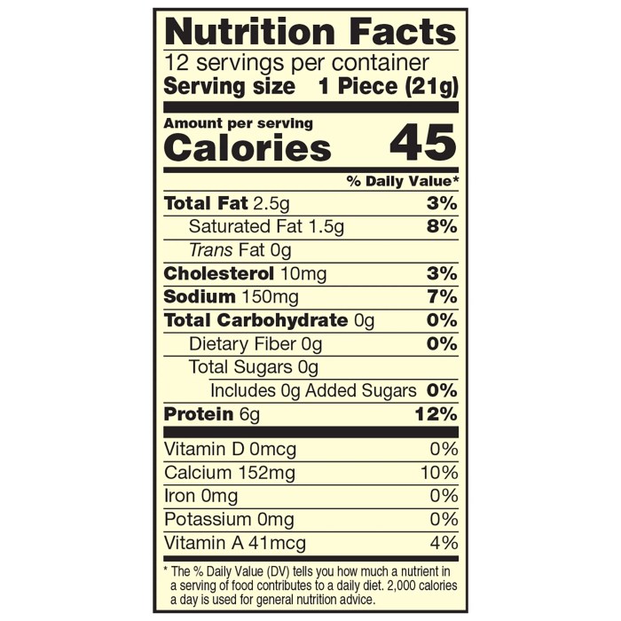 Frigo string cheese nutrition facts