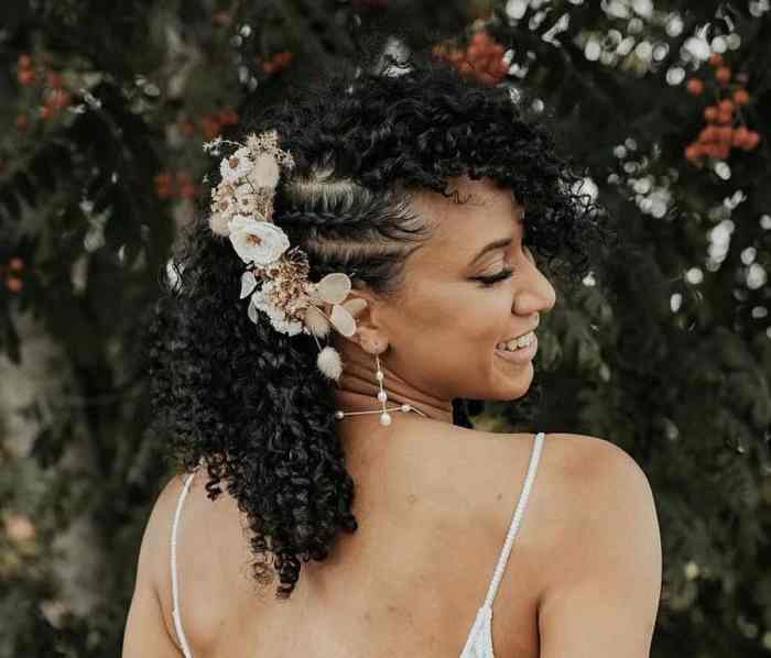 Wedding hairstyles for short curly hair