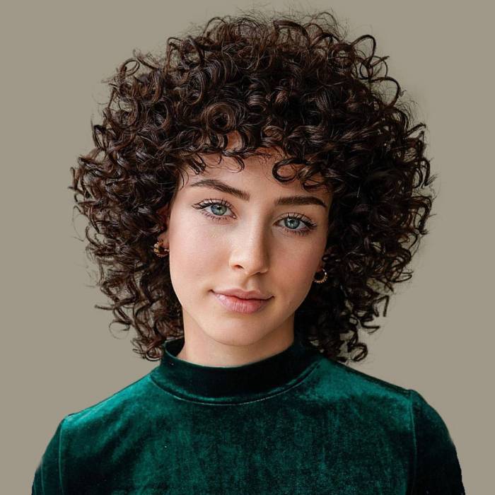 Hairstyles for curly hair with bangs